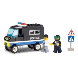 Enlighten 126 Qman 126 non  HỘ TỐNG XE CẢNH SÁT bộ đồ chơi xếp lắp ráp ghép mô hình City ESCORTING POLICE TRUCK Thành Phố 87 khối