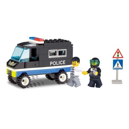 Enlighten 126 Qman 126 non  HỘ TỐNG XE CẢNH SÁT bộ đồ chơi xếp lắp ráp ghép mô hình City ESCORTING POLICE TRUCK Thành Phố 87 khối