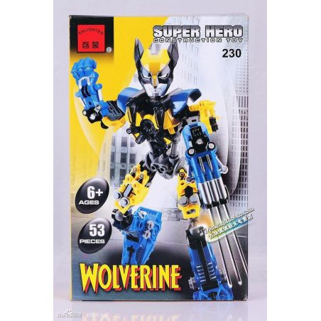 Enlighten 230 Qman 230 non  NGƯỜI SÓI WOLVERINE bộ đồ chơi xếp lắp ráp ghép mô hình Super Heroes Siêu Nhân Anh Hùng 53 khối