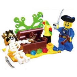 Enlighten 312 Qman 312 non  CUỘC PHIÊU LƯU TRÊN ĐẢO ĐẦU LÂU bộ đồ chơi xếp lắp ráp ghép mô hình Pirates Of The Caribbean Cướp Biển Vùng Caribe 27 khối