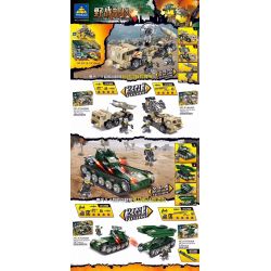 Kazi KY84069 84069 non  SỰ KẾT HỢP CỦA 4 LOẠI XE TĂNG TÊN LỬA DẪN ĐƯỜNG TỰ ĐỘNG TÌM ĐỊCH CHIẾN TRƯỜNG ĐA CHỨC NĂNG bộ đồ chơi xếp lắp ráp ghép mô hình Field Army 788 khối