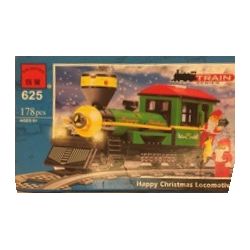 Enlighten 625 Qman 625 non  ĐẦU MÁY GIÁNG SINH bộ đồ chơi xếp lắp ráp ghép mô hình Trains TRAIN HAPPY CHRISTMAS LOCOMOTIVE Tàu Hỏa 178 khối