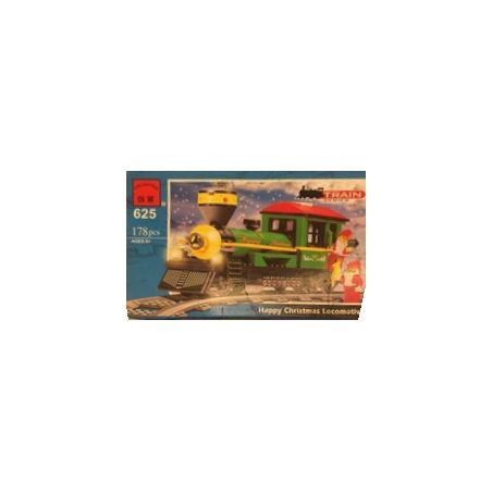 Enlighten 625 Qman 625 non  ĐẦU MÁY GIÁNG SINH bộ đồ chơi xếp lắp ráp ghép mô hình Trains TRAIN HAPPY CHRISTMAS LOCOMOTIVE Tàu Hỏa 178 khối