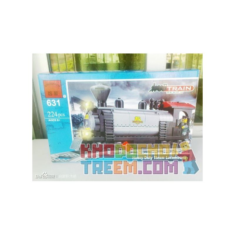 Enlighten 631 Qman 631 non  ĐẦU MÁY HƠI NƯỚC NẶNG bộ đồ chơi xếp lắp ráp ghép mô hình Trains Tàu Hỏa 224 khối