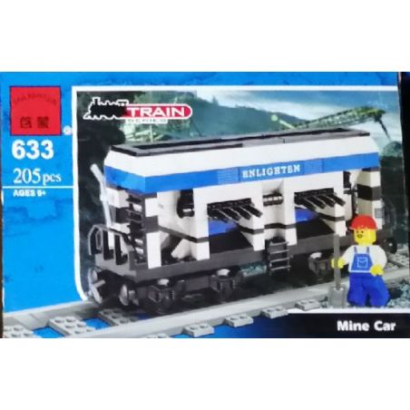 Enlighten 633 Qman 633 non  NGĂN KHOÁNG bộ đồ chơi xếp lắp ráp ghép mô hình Trains TRAIN MINE CAR Tàu Hỏa 205 khối