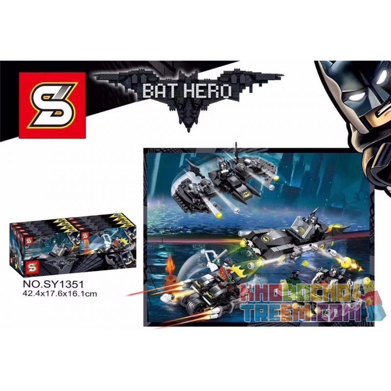 SHENG YUAN SY SY1351 1351 SY1351A 1351A SY1351B 1351B SY1351C 1351C SY1351D 1351D non  4 XE BATMOBILES bộ đồ chơi xếp lắp ráp ghép mô hình Super Heroes BATHERO Siêu Nhân Anh Hùng 629 khối
