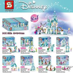 SHENG YUAN SY SY6583 6583 non  8 SỰ KẾT HỢP CỦA LÂU ĐÀI BĂNG VÀ TUYẾT bộ đồ chơi xếp lắp ráp ghép mô hình Frozen Nữ Hoàng Băng Giá 599 khối