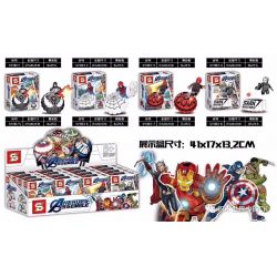 SHENG YUAN SY SY1367 1367 non  8 NHÂN VẬT MINI NHẢY DÙ bộ đồ chơi xếp lắp ráp ghép mô hình Marvel Super Heroes HEROES ASSEMBLE Siêu Anh Hùng Marvel 136 khối