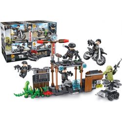 PanlosBrick 630001 Panlos Brick 630001 non  8 CẢNH NHỎ bộ đồ chơi xếp lắp ráp ghép mô hình Tigers TIGERS SPECIAL OP'S FLYING Đặc Nhiệm Cọp 340 khối