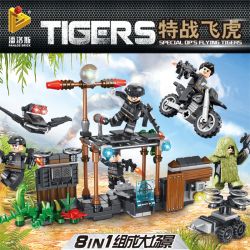 PanlosBrick 630001 Panlos Brick 630001 non  8 CẢNH NHỎ bộ đồ chơi xếp lắp ráp ghép mô hình Tigers TIGERS SPECIAL OP'S FLYING Đặc Nhiệm Cọp 340 khối