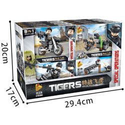 PanlosBrick 630001 Panlos Brick 630001 non  8 CẢNH NHỎ bộ đồ chơi xếp lắp ráp ghép mô hình Tigers TIGERS SPECIAL OP'S FLYING Đặc Nhiệm Cọp 340 khối