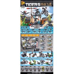 PanlosBrick 630001 Panlos Brick 630001 non  8 CẢNH NHỎ bộ đồ chơi xếp lắp ráp ghép mô hình Tigers TIGERS SPECIAL OP'S FLYING Đặc Nhiệm Cọp 340 khối