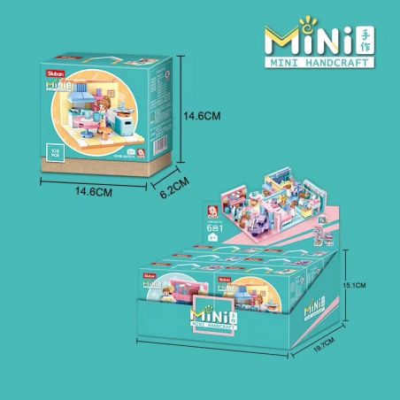 SLUBAN M38 non  PHÒNG KHÁCH 6 KIỂU bộ đồ chơi xếp lắp ráp ghép mô hình Modular Buildings MINI HANDCRAFT Mô Hình Nhà Cửa 660 khối