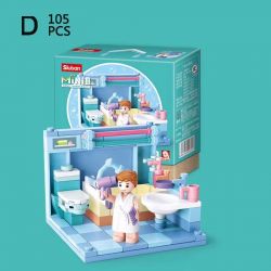 SLUBAN M38 non  PHÒNG KHÁCH 6 KIỂU bộ đồ chơi xếp lắp ráp ghép mô hình Modular Buildings MINI HANDCRAFT Mô Hình Nhà Cửa 660 khối