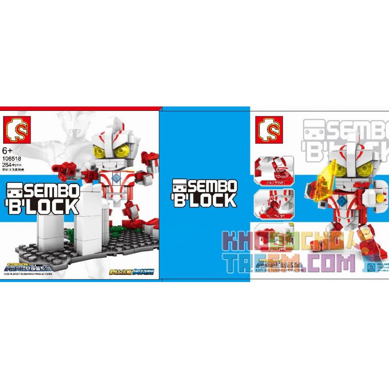SEMBO 108518 non  DREAMIER. bộ đồ chơi xếp lắp ráp ghép mô hình Ultraman SEMBO BLOCK Vệ Binh Vũ Trụ Siêu Nhân Điện Quang 284 khối