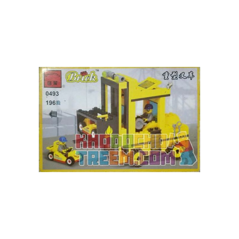 Enlighten 0493 Qman 0493 non  XE NÂNG HẠNG NẶNG bộ đồ chơi xếp lắp ráp ghép mô hình City Thành Phố 196 khối