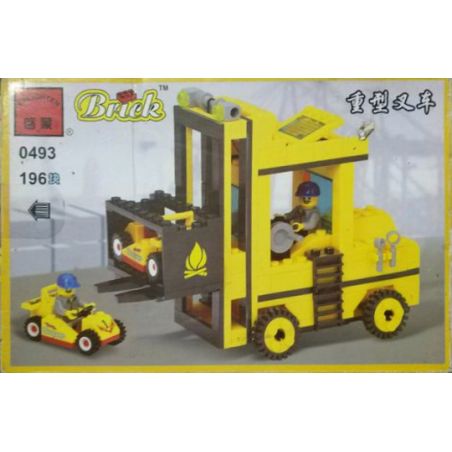 Enlighten 0493 Qman 0493 non  XE NÂNG HẠNG NẶNG bộ đồ chơi xếp lắp ráp ghép mô hình City Thành Phố 196 khối