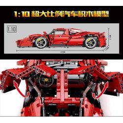 SEMBO 701020 non  ENZO FERRAI 1:10. tỷ lệ 1:10 bộ đồ chơi xếp lắp ráp ghép mô hình  ENZO FERRARI Kỹ Thuật Công Nghệ Cao Mô Hình Phương Tiện 2569 khối