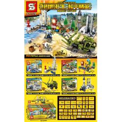 SHENG YUAN SY SY1328A 1328A SY1328B 1328B SY1328C 1328C SY1328D 1328D non  ĂN CHICKEN BATTLEFIELD 4 TRONG 1 bộ đồ chơi xếp lắp ráp ghép mô hình Game For Peace Chiến Đấu Cho Hòa Bình 587 khối