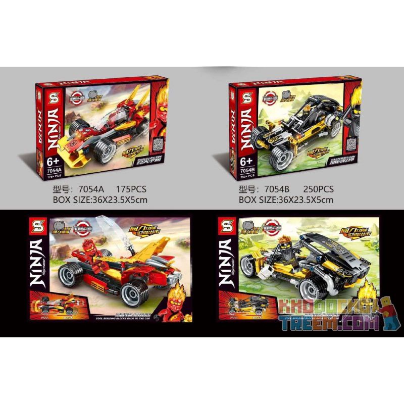 SHENG YUAN SY 7054A 7054B 7054 non  2 XE ĐẦU KÉO bộ đồ chơi xếp lắp ráp ghép mô hình The  Ninjago Movie NINJA MASTER Ninja Lốc Xoáy 425 khối