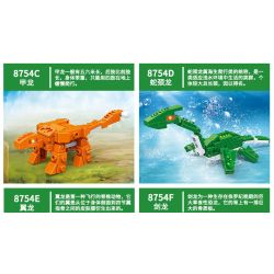 GUDI 8754 non  KHỦNG LONG TÁM TRONG MỘT bộ đồ chơi xếp lắp ráp ghép mô hình Power Rangers Super Sentai 5 Anh Em Siêu Nhân 386 khối