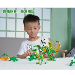 GUDI 8754 non  KHỦNG LONG TÁM TRONG MỘT bộ đồ chơi xếp lắp ráp ghép mô hình Power Rangers Super Sentai 5 Anh Em Siêu Nhân 386 khối