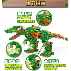 GUDI 8754 non  KHỦNG LONG TÁM TRONG MỘT bộ đồ chơi xếp lắp ráp ghép mô hình Power Rangers Super Sentai 5 Anh Em Siêu Nhân 386 khối