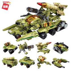 Enlighten 1415 Qman 1415 non  CÁC TỔ HỢP XE TĂNG VIỄN CHINH THUNDER 8 bộ đồ chơi xếp lắp ráp ghép mô hình Transformers TRANS-COLLECTOR Robot Đại Chiến Người Máy Biến Hình 629 khối