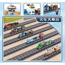 Kazi KY98246 98246 non  TÀU CHỞ HÀNG MÀU XANH (NHỎ) bộ đồ chơi xếp lắp ráp ghép mô hình Trains CITY TRAIN Tàu Hỏa 215 khối