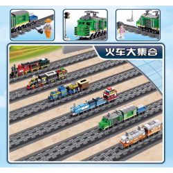 Kazi KY98248 98248 non  TÀU CHỞ HÀNG XANH (NHỎ) bộ đồ chơi xếp lắp ráp ghép mô hình Trains CITY TRAIN Tàu Hỏa 248 khối