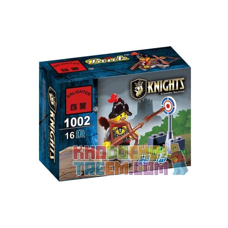 Enlighten 1002 Qman 1002 non  PHẠM VI bộ đồ chơi xếp lắp ráp ghép mô hình Medieval Castle KNIGHTS CASTLE Chiến Tranh Trung Cổ 16 khối