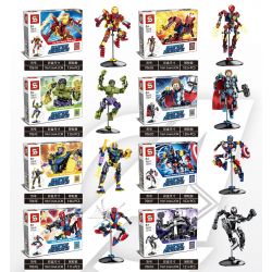 SHENG YUAN SY 7061A 7061B 7061C 7061D 7061E 7061F 7061G 7061H non  8 MÔ HÌNH NHÂN VẬT AVENGERS bộ đồ chơi xếp lắp ráp ghép mô hình Super Heroes SUPERHEROES Siêu Nhân Anh Hùng 966 khối