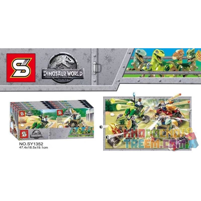 SHENG YUAN SY SY1352A 1352A SY1352B 1352B SY1352C 1352C SY1352D 1352D non  XE KHỦNG LONG 4 LOẠI bộ đồ chơi xếp lắp ráp ghép mô hình Jurassic World DINOSAUR WORLD Thế Giới Khủng Long 603 khối