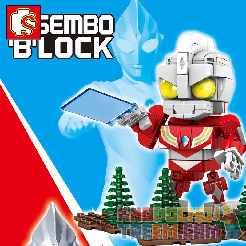 SEMBO 108515 non  TIGA ULTRAMAN MẠNH MẼ bộ đồ chơi xếp lắp ráp ghép mô hình ULTRAMAN HEROES Vệ Binh Vũ Trụ Siêu Nhân Điện Quang 266 khối