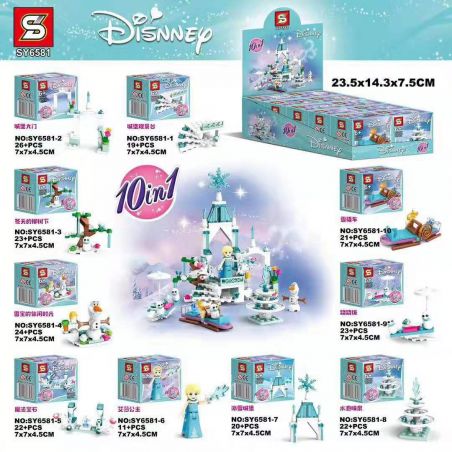 SHENG YUAN SY SY6581 6581 non  10 MÔ HÌNH bộ đồ chơi xếp lắp ráp ghép mô hình Frozen Nữ Hoàng Băng Giá 231 khối