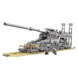 Kazi KY10005 10005 non  SÚNG TÀU 800MM "DORA" CỦA ĐỨC bộ đồ chơi xếp lắp ráp ghép mô hình Creator GERMAN 80CM K[E] RAILWAY GUN "DORA" Sáng Tạo 3846 khối