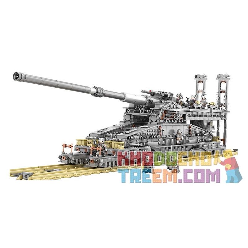 Kazi KY10005 10005 non  SÚNG TÀU 800MM "DORA" CỦA ĐỨC bộ đồ chơi xếp lắp ráp ghép mô hình Creator GERMAN 80CM K[E] RAILWAY GUN "DORA" Sáng Tạo 3846 khối