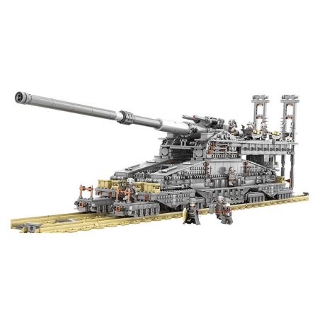 Kazi KY10005 10005 non  SÚNG TÀU 800MM "DORA" CỦA ĐỨC bộ đồ chơi xếp lắp ráp ghép mô hình Creator GERMAN 80CM K[E] RAILWAY GUN "DORA" Sáng Tạo 3846 khối