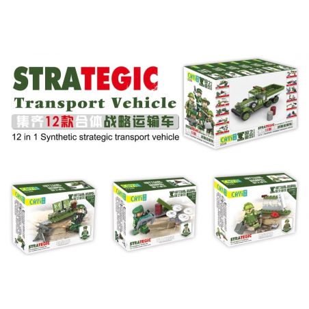 CAYI 2229 non  PHƯƠNG TIỆN VẬN TẢI CHIẾN LƯỢC 12 TỔ HỢP bộ đồ chơi xếp lắp ráp ghép mô hình National Weapon STARTEGIC TRANSPORT VECHICLE Vũ Khí Quốc Gia