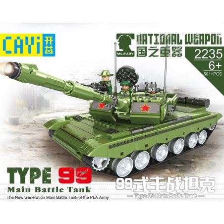 CAYI 2235 2268 non  XE TĂNG CHIẾN ĐẤU CHỦ LỰC KIỂU 99 bộ đồ chơi xếp lắp ráp ghép mô hình National Weapon TYPE 99 MAIN BATTLE TANK Vũ Khí Quốc Gia 501 khối