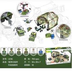 CAYI 2236 non  THÔNG TIN BỘ CHỈ HUY CHIẾN DỊCH TẠM THỜI bộ đồ chơi xếp lắp ráp ghép mô hình National Weapon INFORMATIONIZED TEMPORARY OPERATIONAL COMMAND POST Vũ Khí Quốc Gia 703 khối