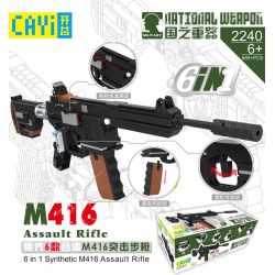 CAYI 2240 non  SÚNG TRƯỜNG TẤN CÔNG M416 TỔ HỢP bộ đồ chơi xếp lắp ráp ghép mô hình National Weapon M416 ASSAULT RIFLE Vũ Khí Quốc Gia 685 khối