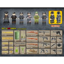 QuanGuan 100077 Quan Guan 100077 non  6 XE PHÁO TRONG THẾ CHIẾN II CỦA ĐỨC bộ đồ chơi xếp lắp ráp ghép mô hình Heroes & Generals Anh Hùng Và Người Thường 764 khối