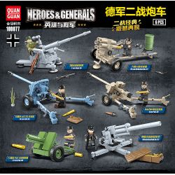 QuanGuan 100077 Quan Guan 100077 non  6 XE PHÁO TRONG THẾ CHIẾN II CỦA ĐỨC bộ đồ chơi xếp lắp ráp ghép mô hình Heroes & Generals Anh Hùng Và Người Thường 764 khối