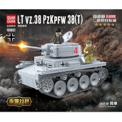 QuanGuan 100082 Quan Guan 100082 non  XE TĂNG HẠNG NHẸ LT-38 bộ đồ chơi xếp lắp ráp ghép mô hình World War Ii LT VZ.38 PZKPFW 38(T) Chiến Tranh Thế Giới Thứ 2 535 khối