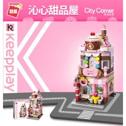 Enlighten C0101 0101 Qman C0101 0101 non  NHÀ TRÁNG MIỆNG QINXIN bộ đồ chơi xếp lắp ráp ghép mô hình Mini Modular CITY CORNER DESSERT SHOP Đường Phố Thu Nhỏ 348 khối
