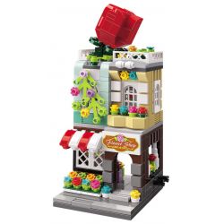 Enlighten C0104 0104 Qman C0104 0104 non  NGÔI NHÀ HOA TRÁI TIM MANTIAN bộ đồ chơi xếp lắp ráp ghép mô hình Mini Modular CITY CORNER Đường Phố Thu Nhỏ 329 khối