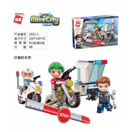 Enlighten 1932-1 Qman 1932-1 non  BỮA TIỆC ĐẦU MÁY INTERCEPT bộ đồ chơi xếp lắp ráp ghép mô hình Minecity Thành Phố Mỏ 98 khối