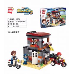 Enlighten 1934 Qman 1934 non  TẤN CÔNG VÀO MỘT HANG Ổ BÍ MẬT bộ đồ chơi xếp lắp ráp ghép mô hình Minecity Thành Phố Mỏ 218 khối