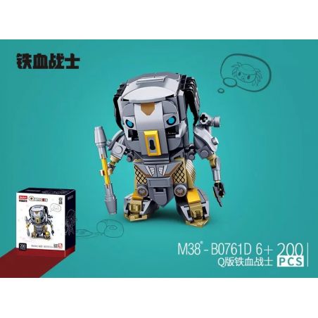 SLUBAN M38-B0761D B0761D 0761D M38B0761D 38-B0761D non  PHIÊN BẢN Q CỦA PREDATOR bộ đồ chơi xếp lắp ráp ghép mô hình Brickheadz QBRICKS Nhân Vật Đầu To 200 khối